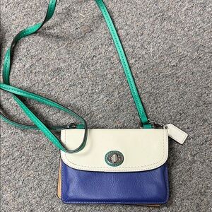 Coach Blue and Cream Crossbody Bag